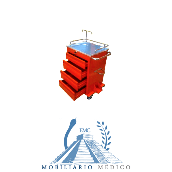 Carro Rojo de 58 cm Mobiliario Médico EMC